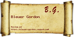 Bleuer Gordon névjegykártya
