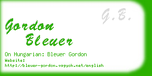gordon bleuer business card